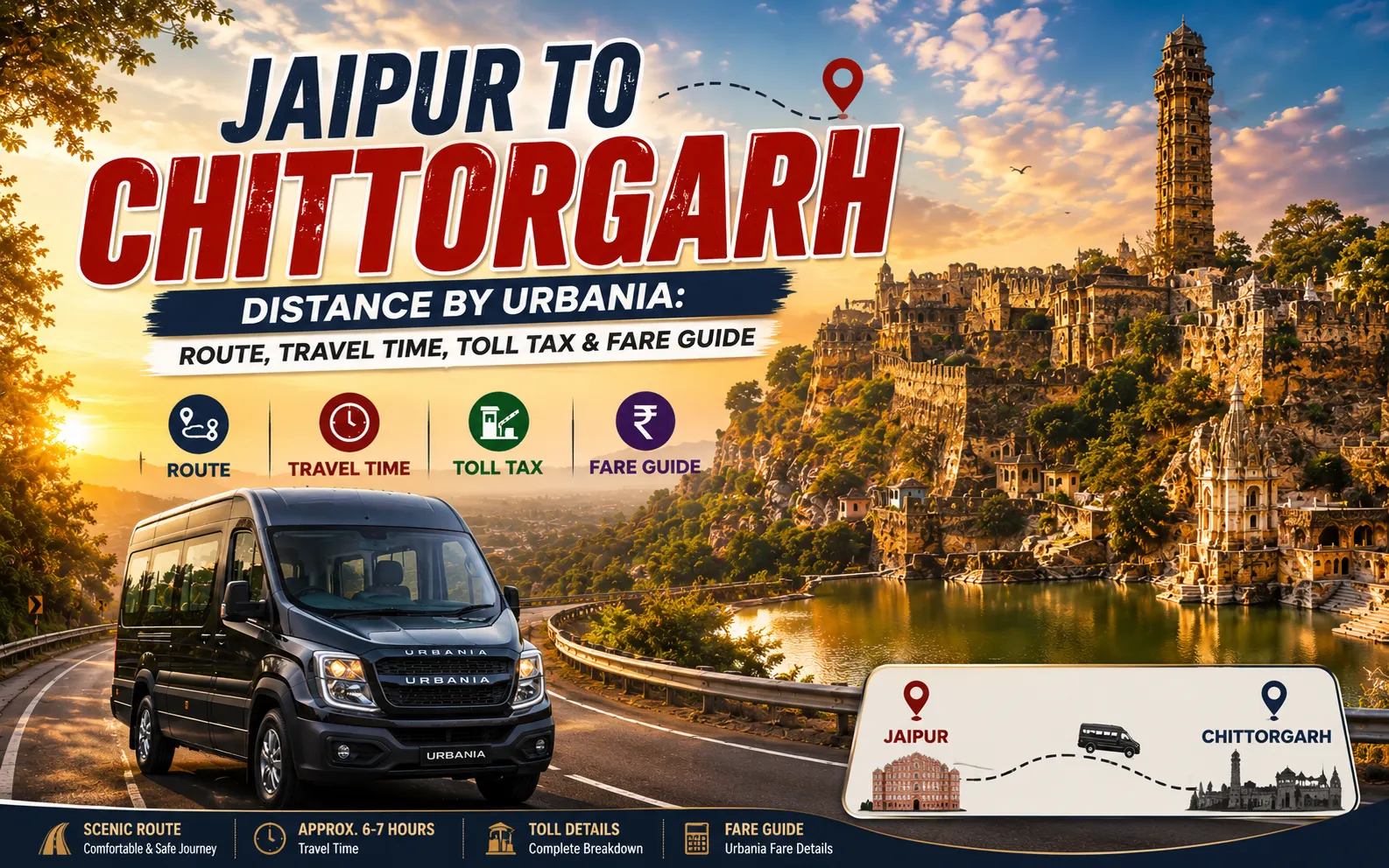 Jaipur to Chittorgarh Distance by Urbania